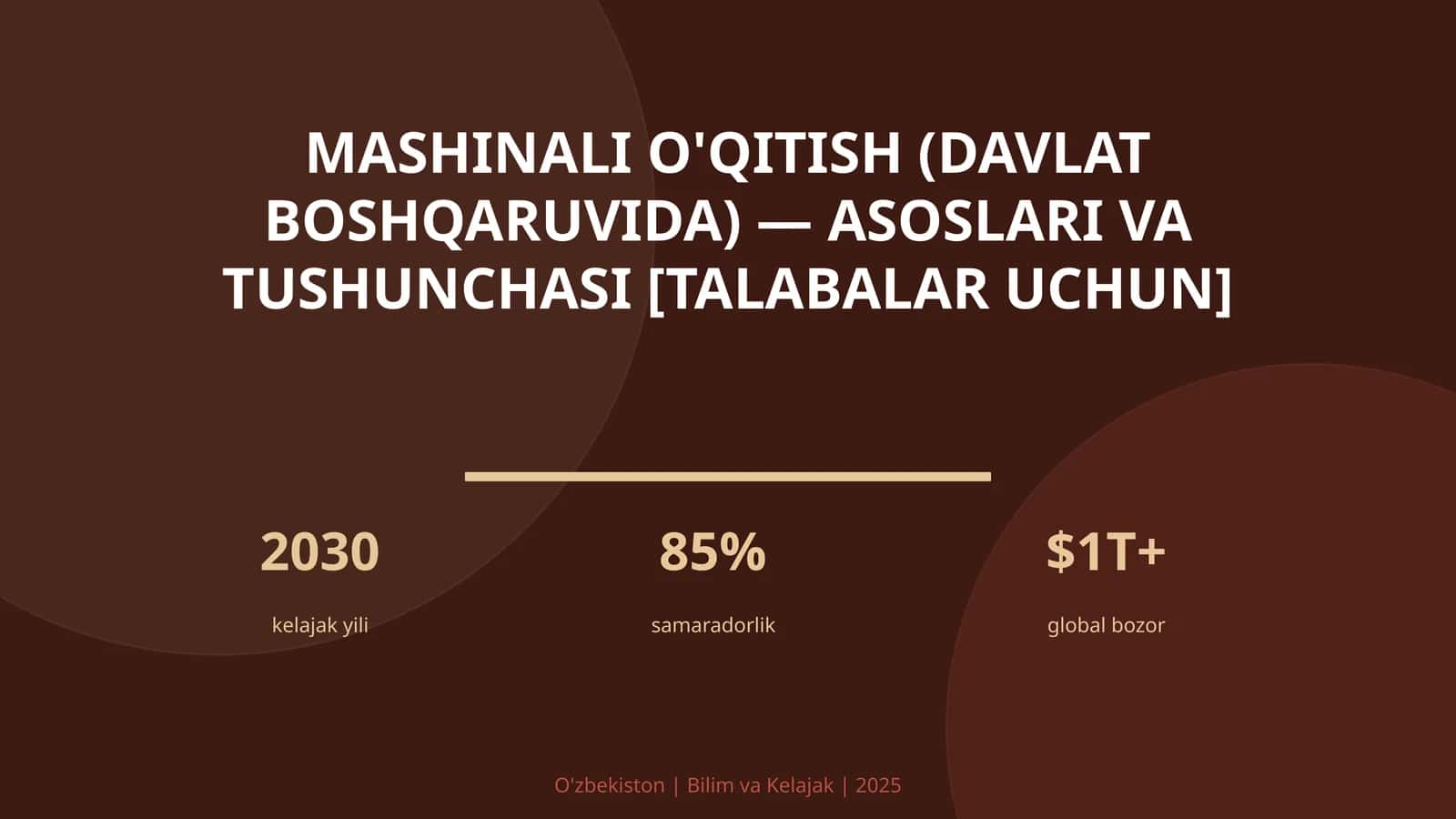 Mashinali o'qitish (davlat boshqaruvida) - asoslari va tushunchasi [talabalar uchun] 1