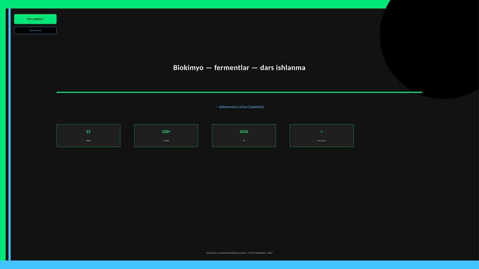 Biokimyo — fermentlar — dars ishlanma 1