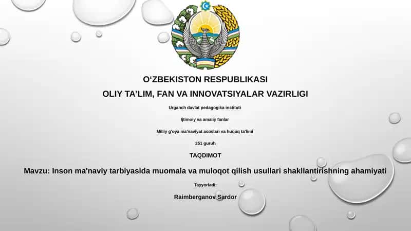 Inson ma'naviy tarbiyasida muomala va muloqot qilish usullari shakllantirishning ahamiyati 1