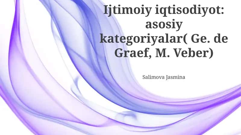 Ijtimoiy iqtisodiyot: asosiy kategoriyalar 1