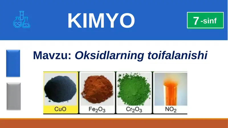 Oksidlarning toifalanishi 1