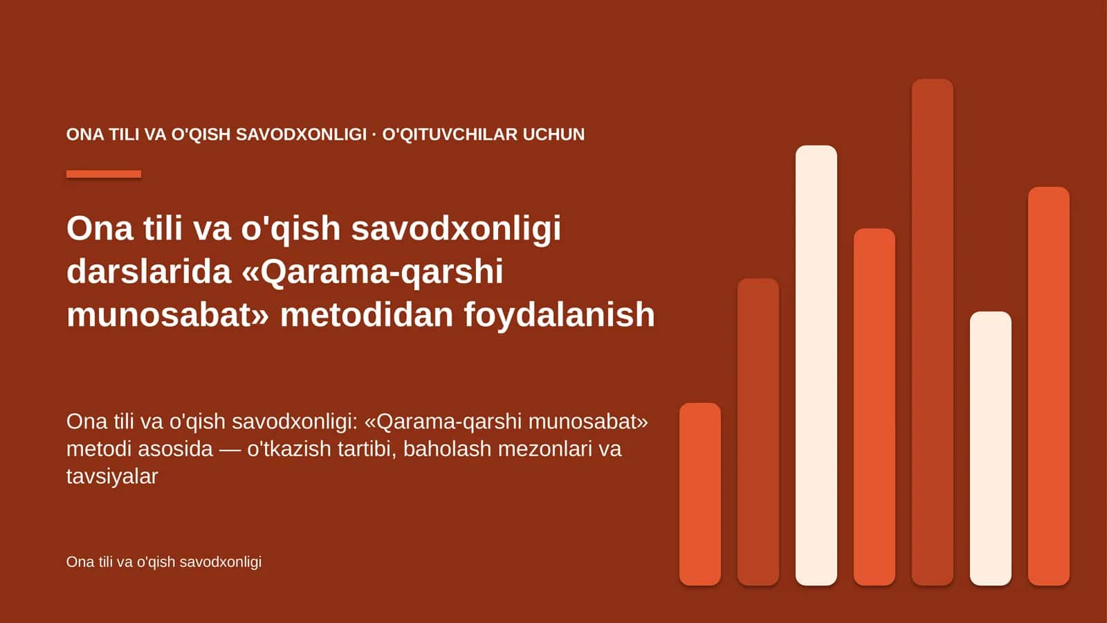 ona tili va o'qish savodxonligi darslarida qarama qarshi munosabat metodidan foydalanish 3368 1