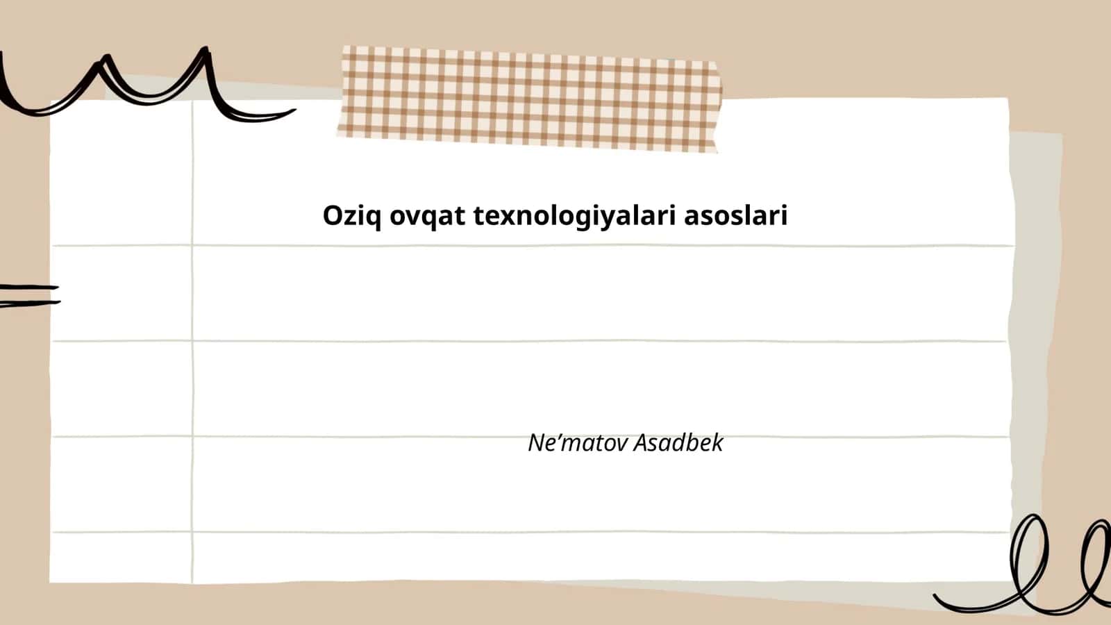 Oziq ovqat texnologiyalari asoslari 1