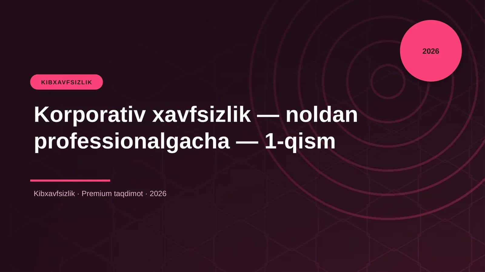 Korporativ xavfsizlik — noldan professionalgacha — 1-qism 1