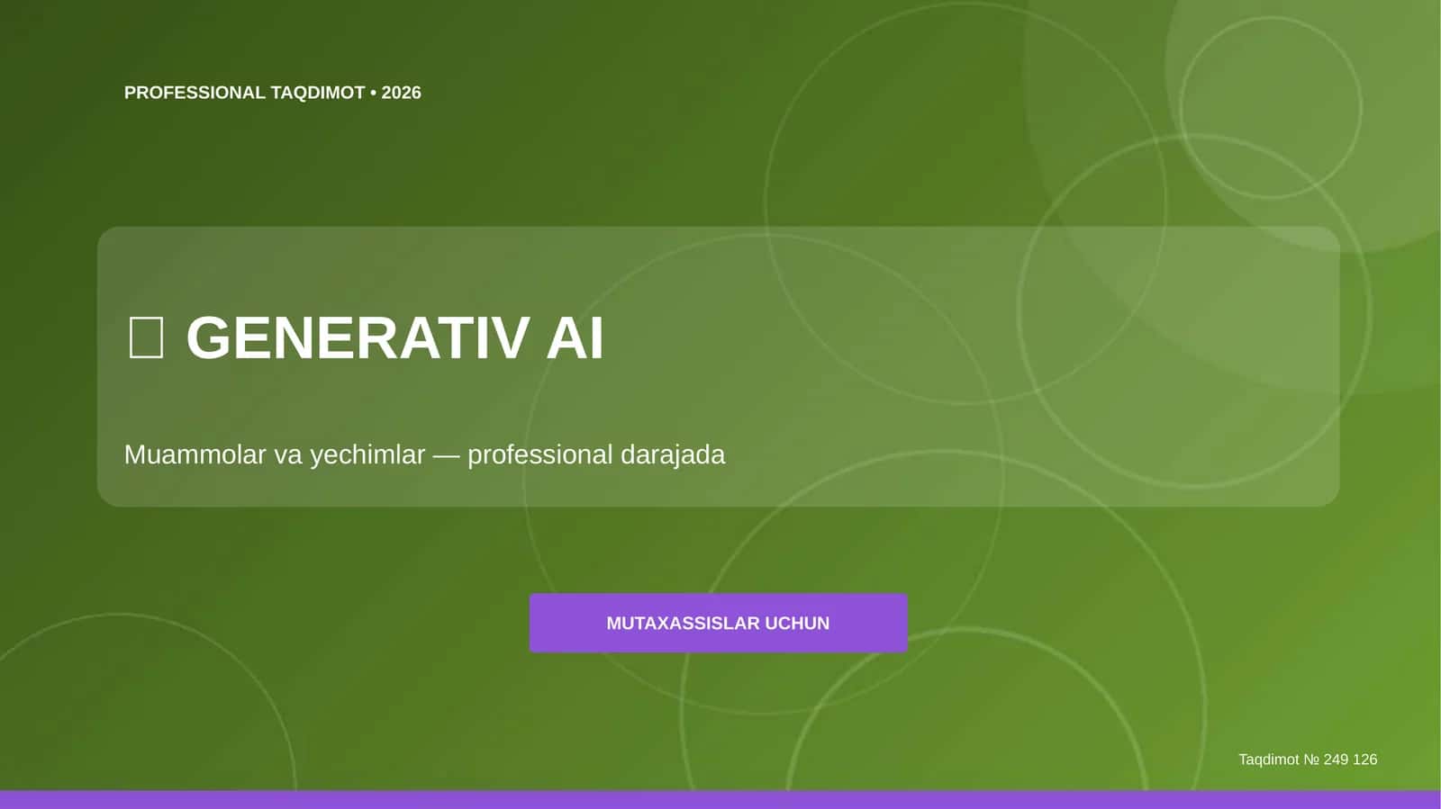 Generativ AI: muammolar va yechimlar (professional darajada) [mutaxassislar uchun] 1