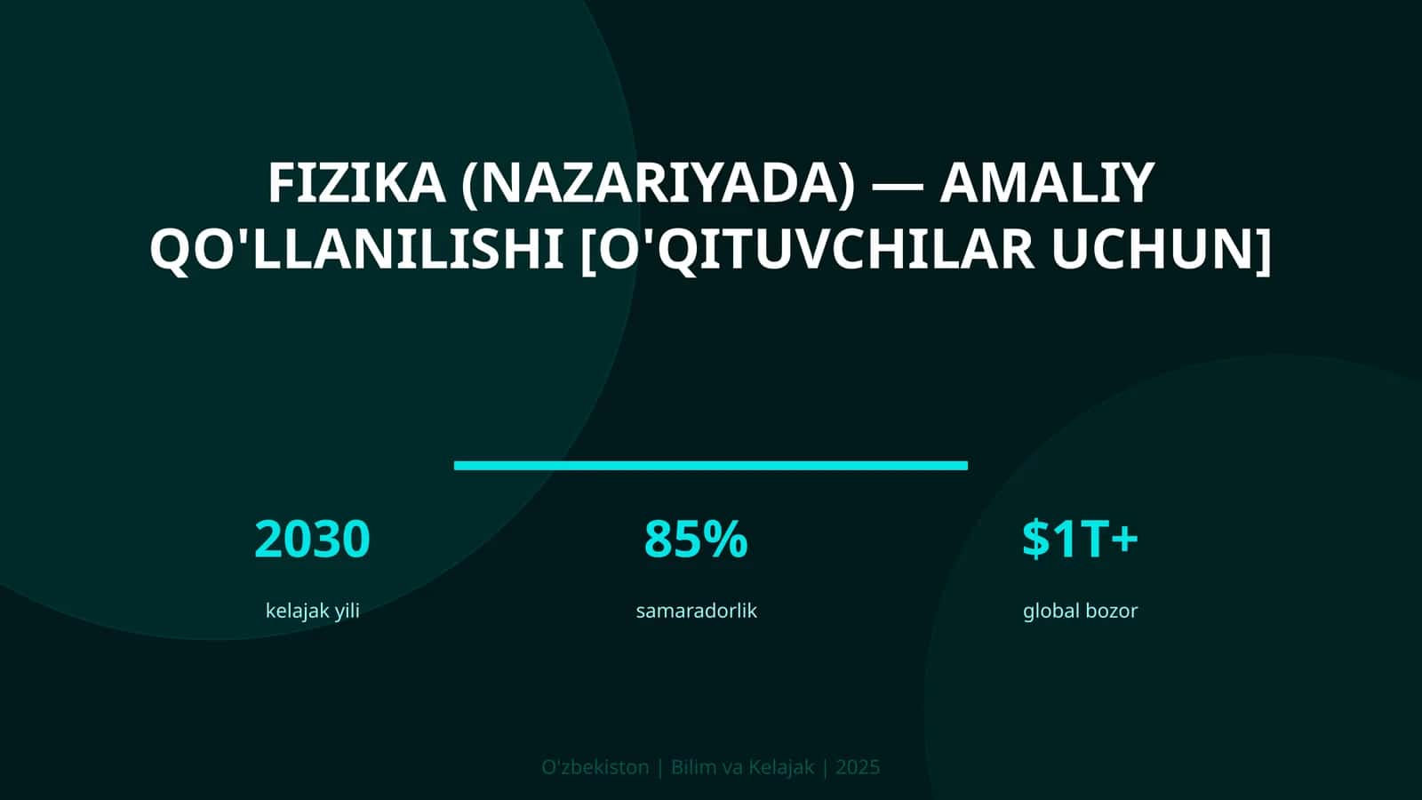 Fizika (nazariyada) — amaliy qo'llanilishi [o'qituvchilar uchun] 1