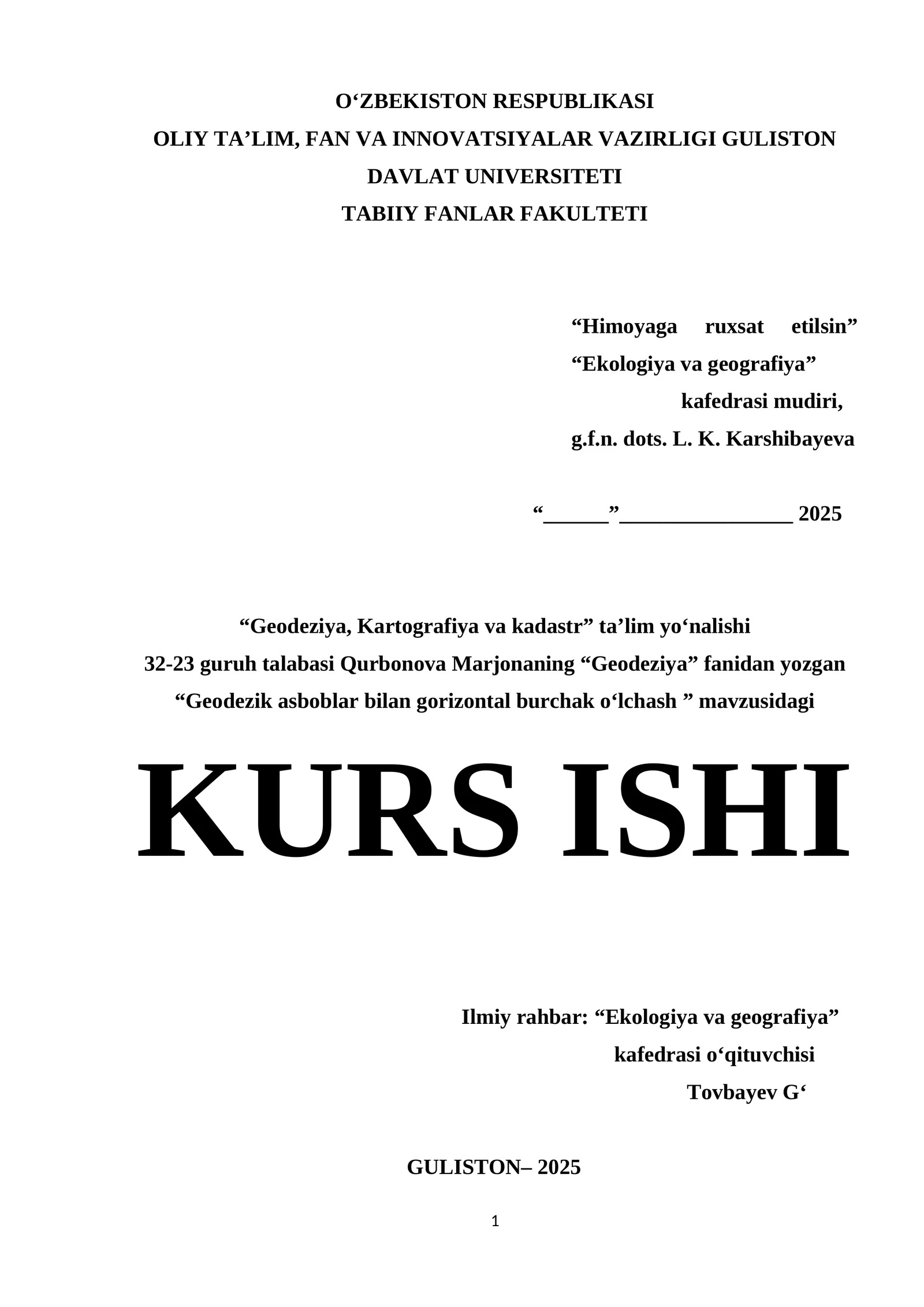 Geodeziya, Kartografiya va kadastr - Geodezik asboblar bilan gorizontal burchak o‘lchash 1