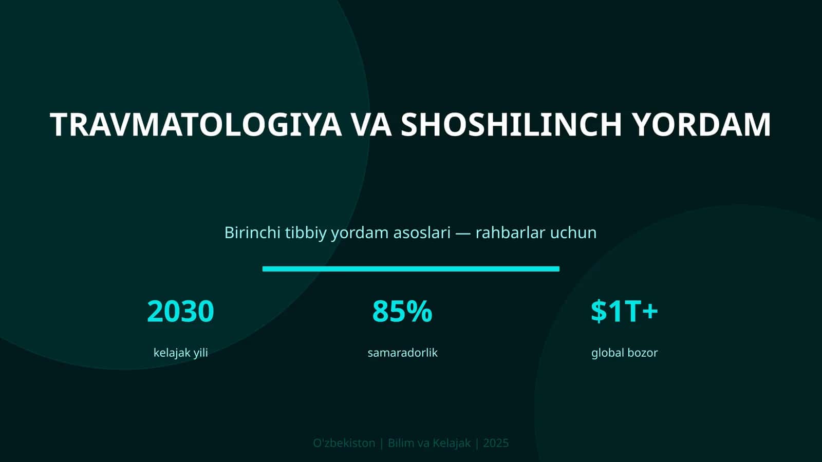 Travmatologiya va Shoshilinch Yordam 1