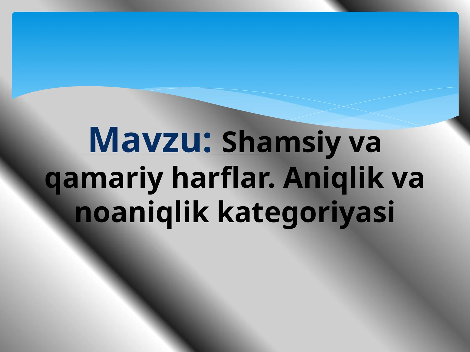 Shamsiy va qamariy harflar 1