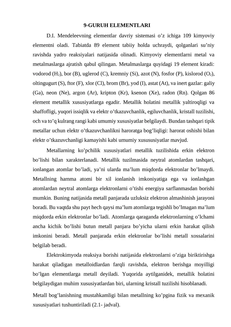 9-GURUH ELEMENTLARI 1