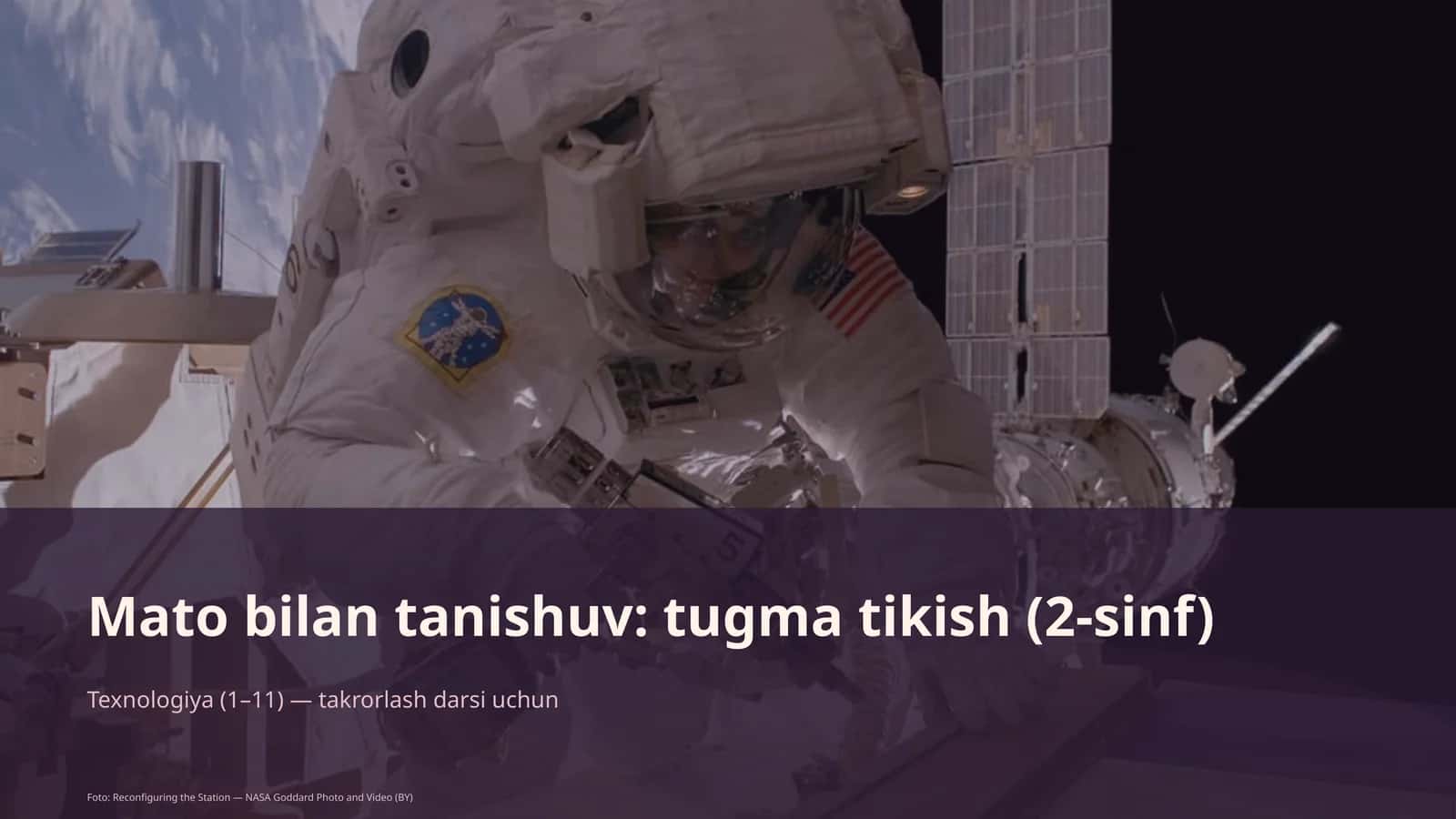 Mato bilan tanishuv: tugma tikish (2-sinf) 1