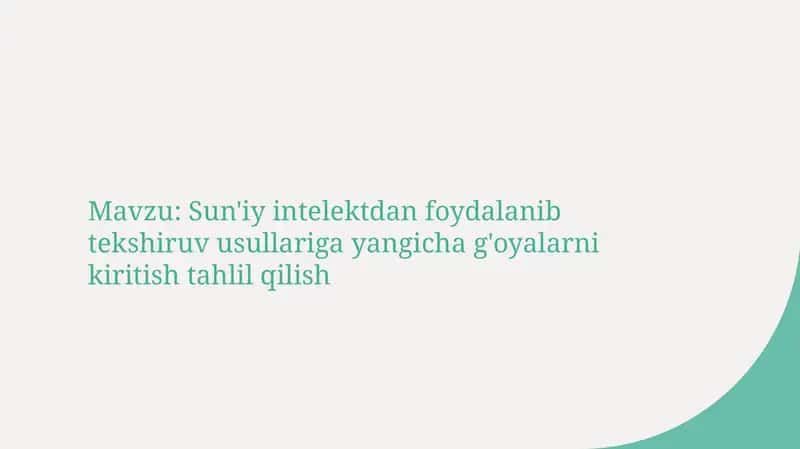 Sun'iy intellekt yordamida pediatriyada innovatsion tashxis usullarini o'rganish 1