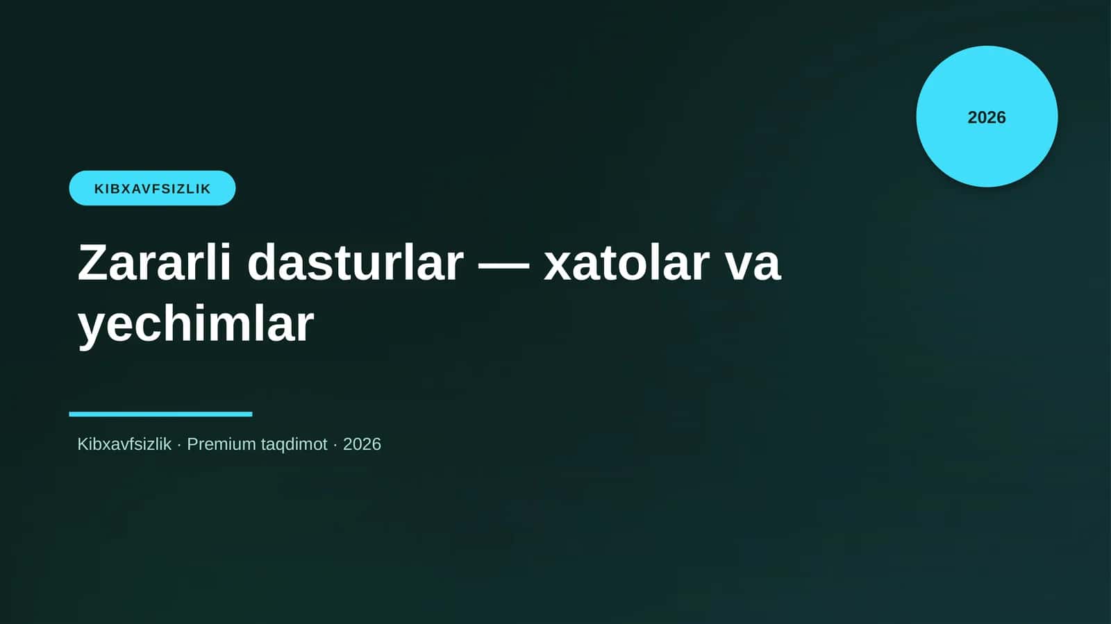 Zararli dasturlar — xatolar va yechimlar 1