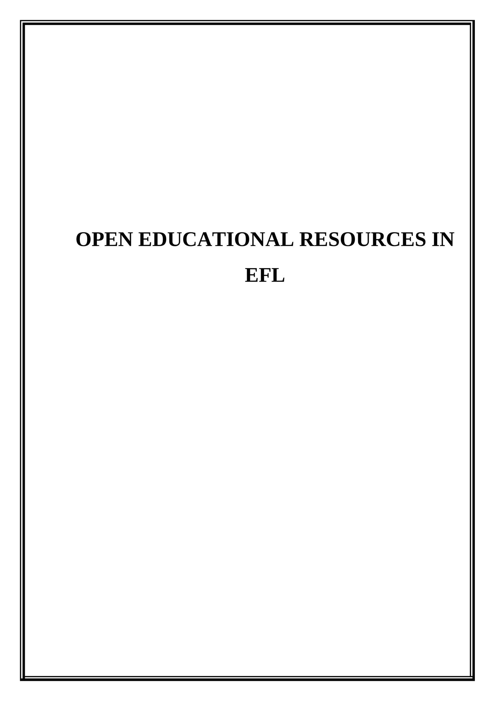 Open Educational Resources in EFL 1