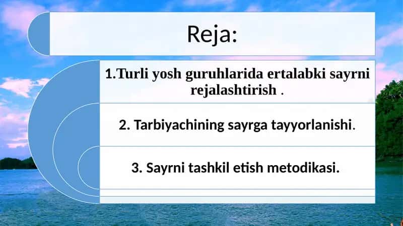 Bolalarni sayr gatayorlash 1