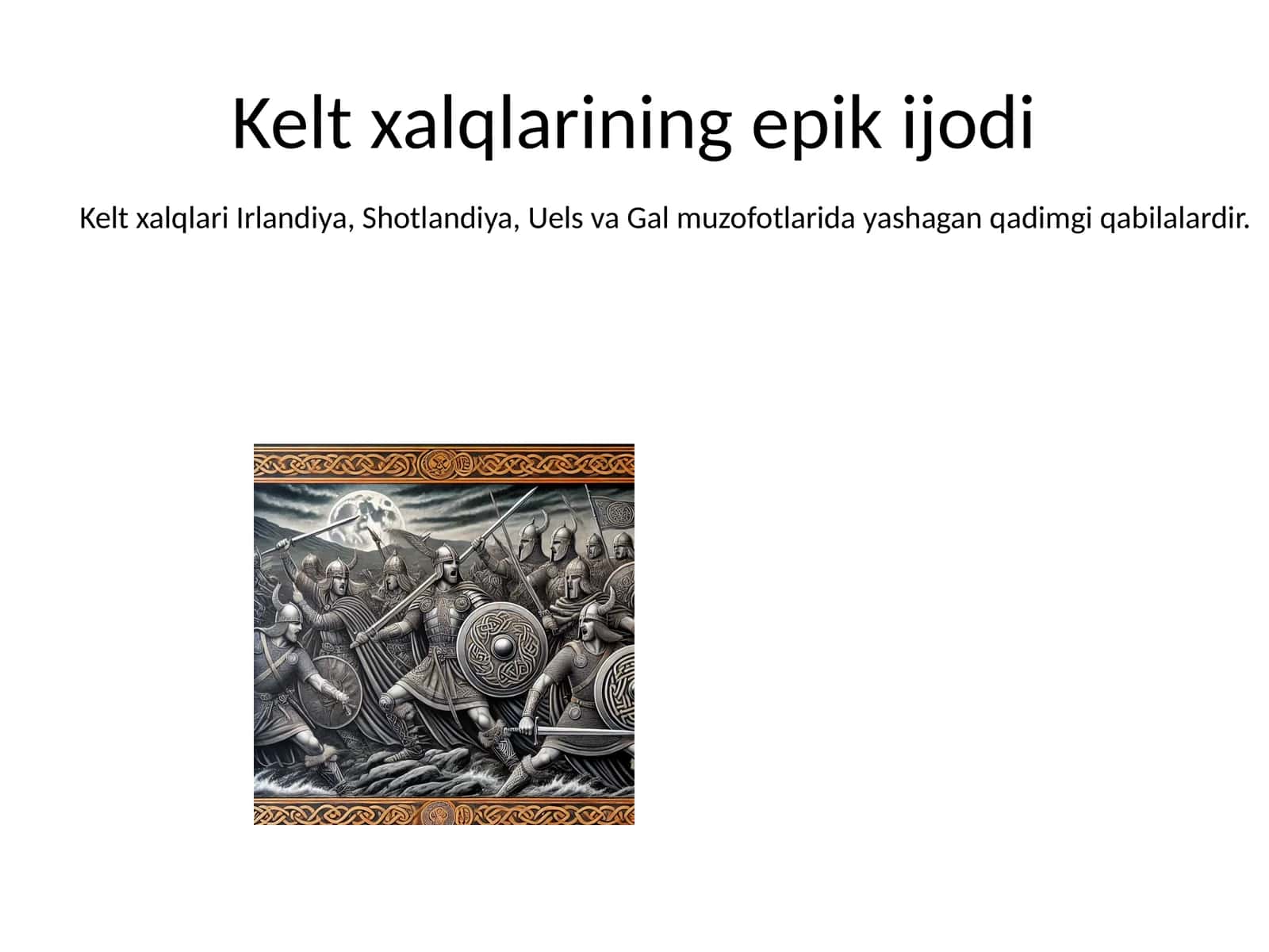 Kelt xalqlarining epik ijodi 1