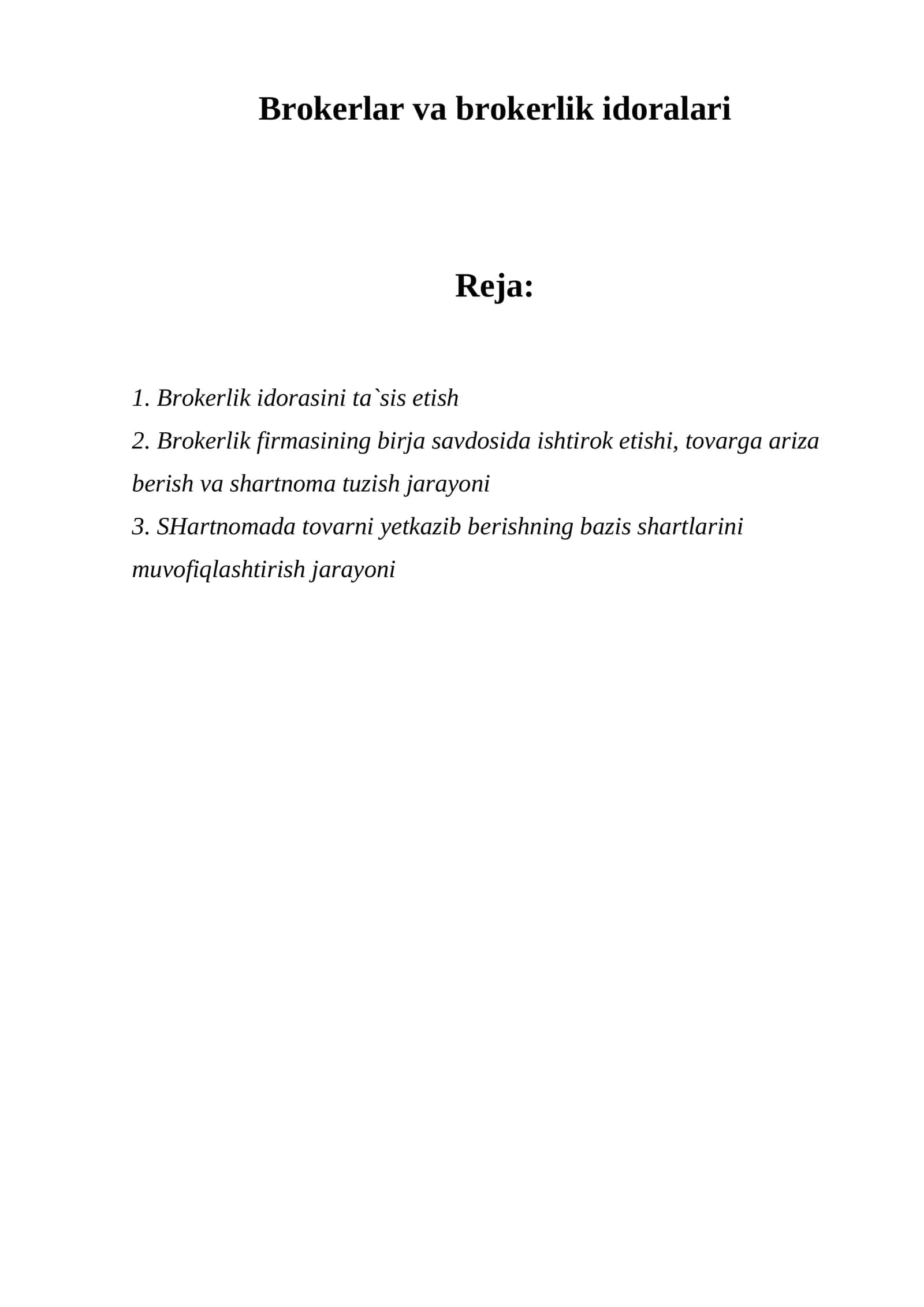 Brokеrlar va brokеrlik idoralari 1