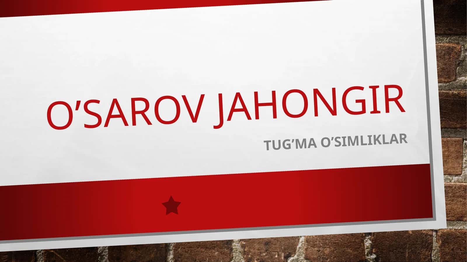 O’sarovJahongir 1
