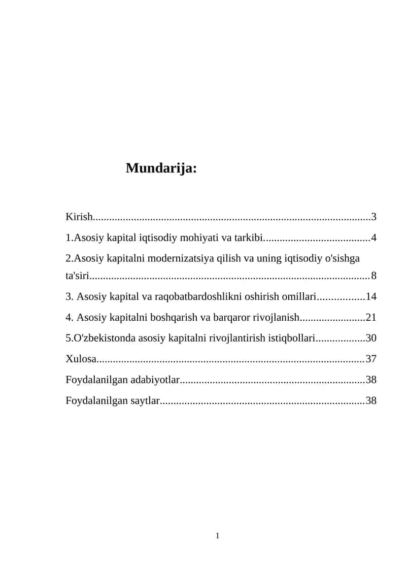 Asosiy kapital milliy boylikning eng muhim tarkibiy qismidir. 1