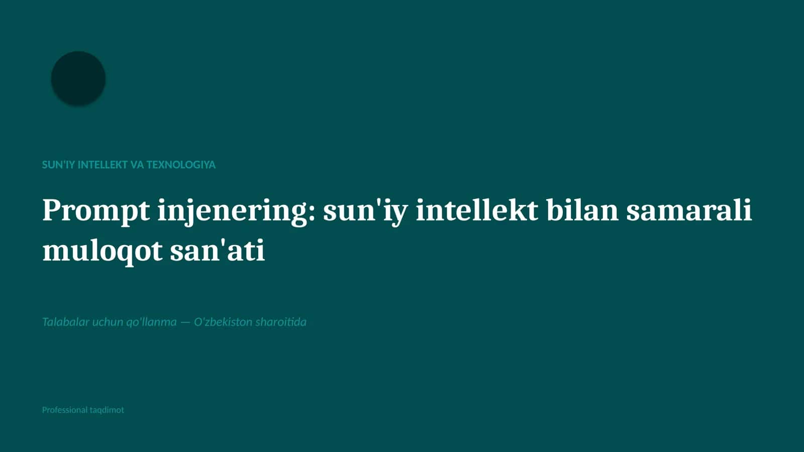SUN'IY INTELLEKT VA TEXNOLOGIYA 1