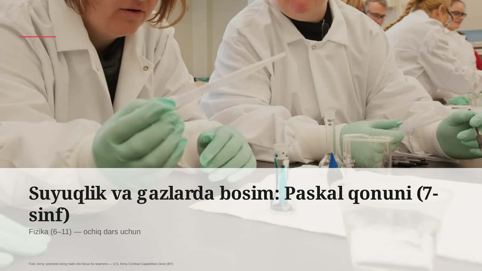 Suyuqlik va gazlarda bosim: Paskal qonuni (7-sinf) 1