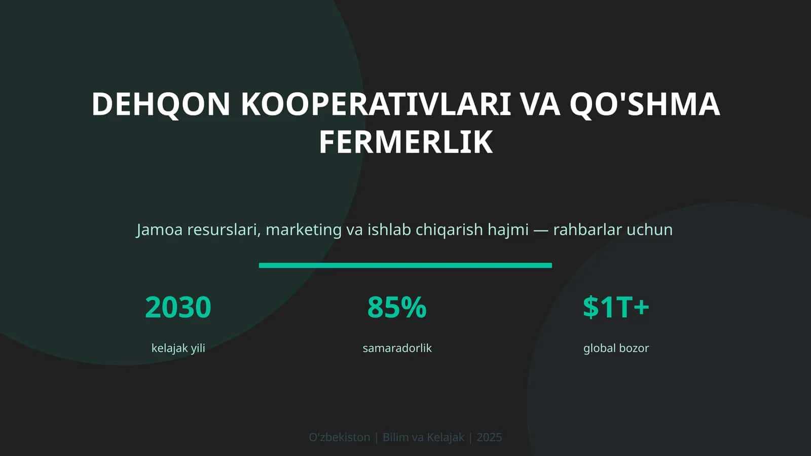 Dehqon kooperativlari va qo'shma fermerlik 1