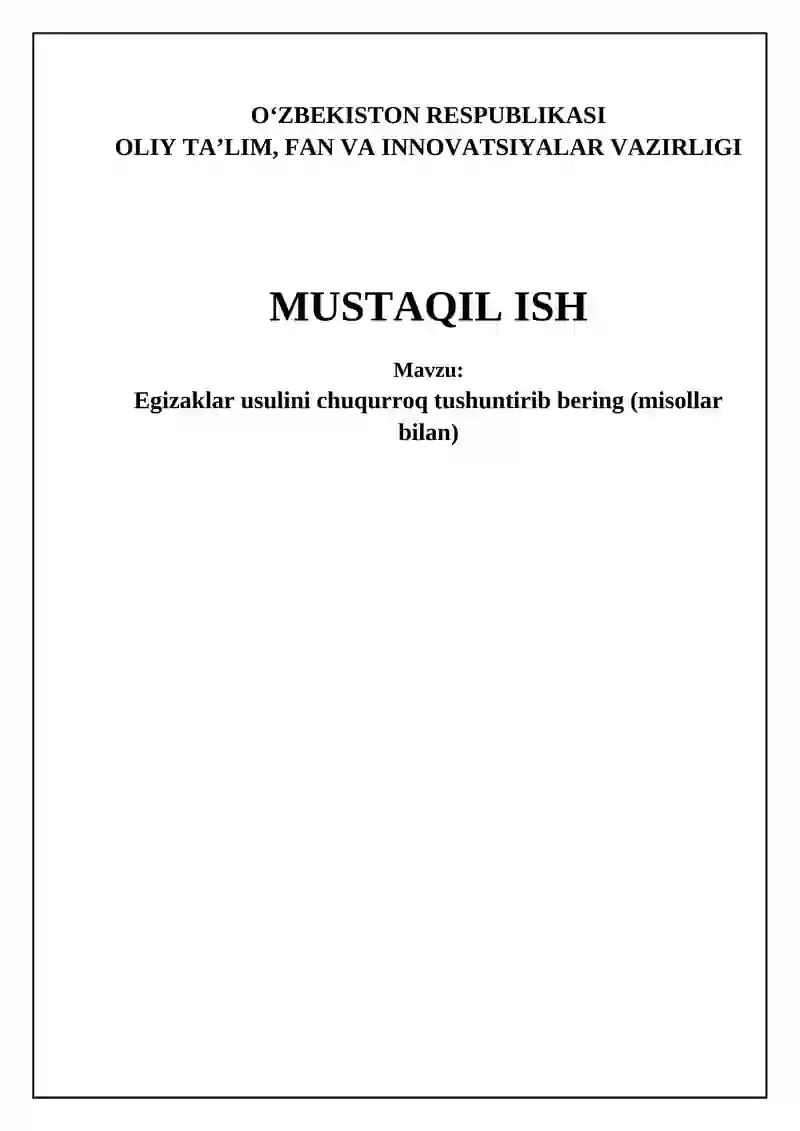Egizaklar usuli