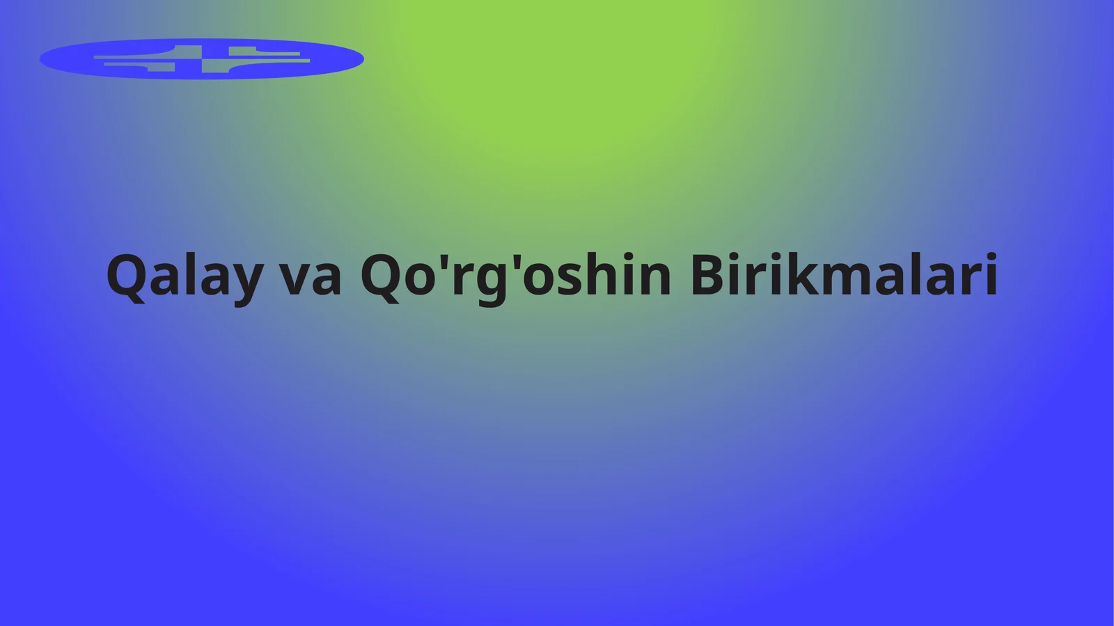 Qalay va Qo'rg'oshin Birikmalari 1