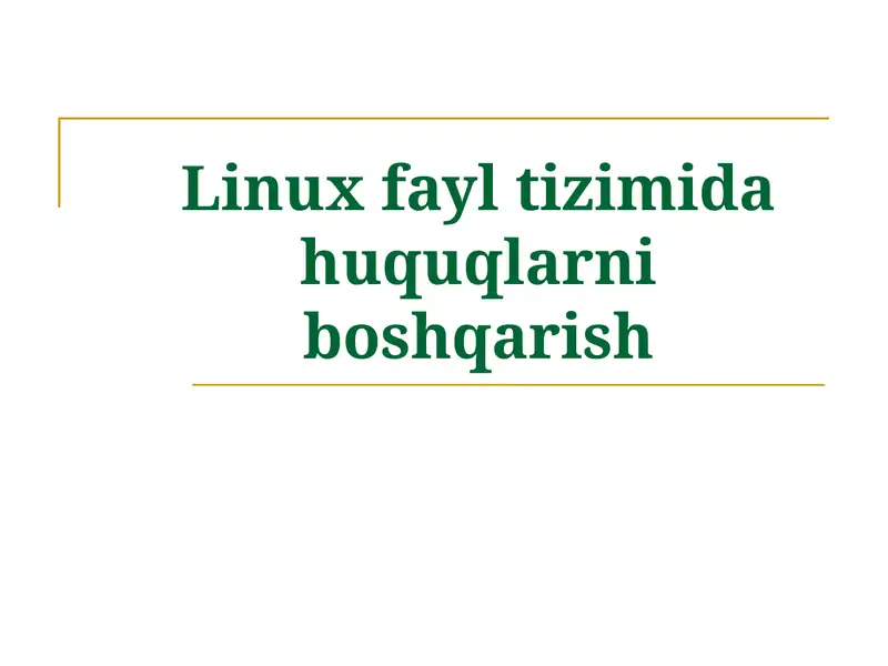 Linux fayl tizimi 1