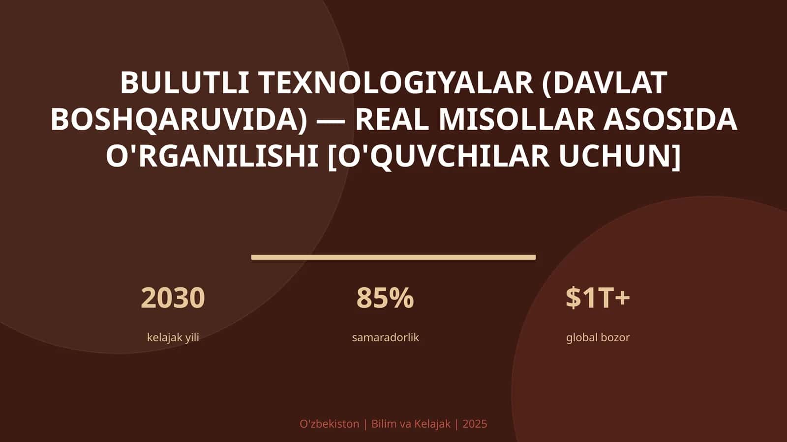 Bulutli texnologiyalar (davlat boshqaruvida) — real misollar asosida o'rganilishi [o'quvchilar uchun] 1