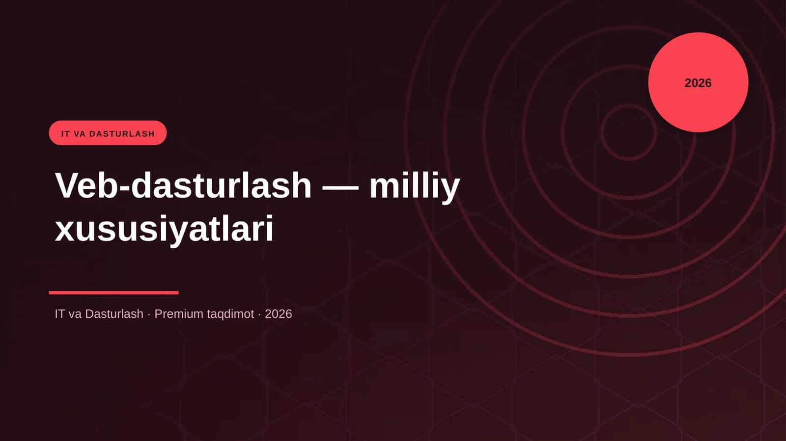 Veb-dasturlash — milliy xususiyatlari 1