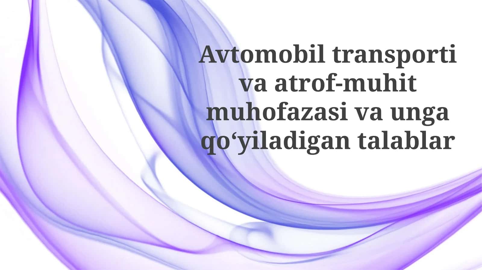 Avtotransportning ekologik izlari 1