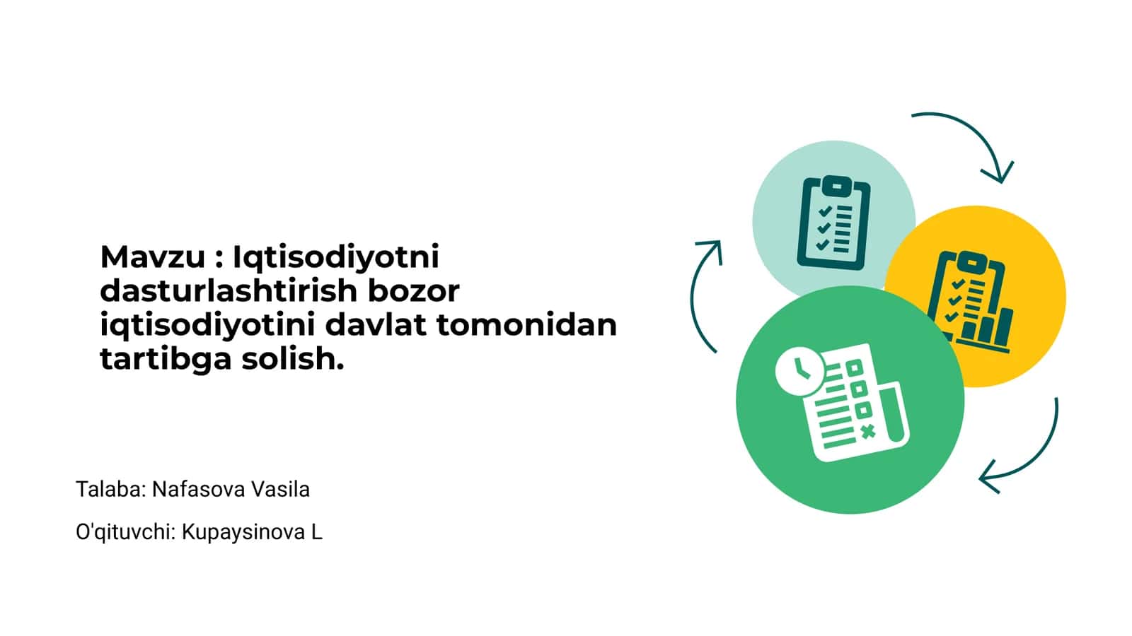 Iqtisodiyotni dasturlashtirish bozor iqtisodiyotini davlat tomonidan tartibga solish 1