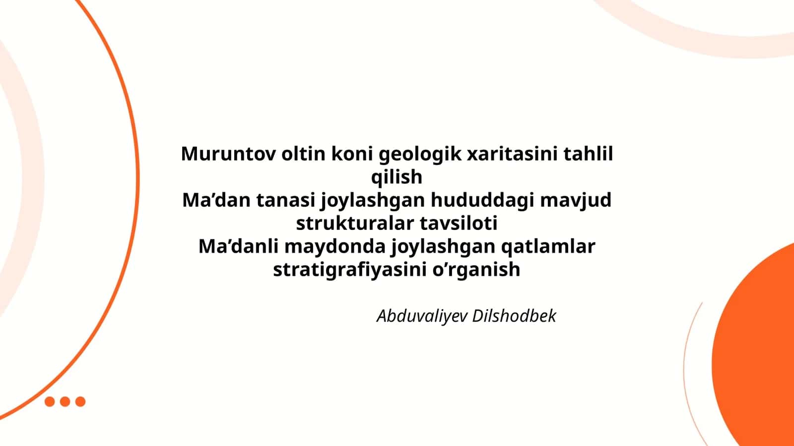 Muruntov oltin koni geologik xaritasini tahlil qilish 1