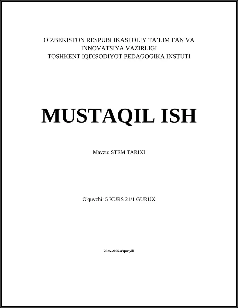 STEM TARIXI 1
