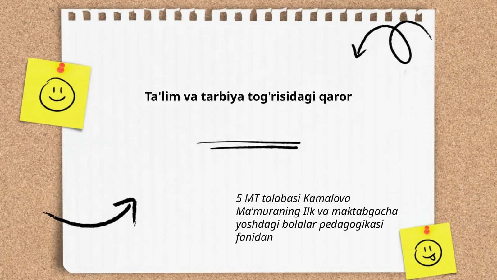 Bolalar pedagogikasi fanidan 1