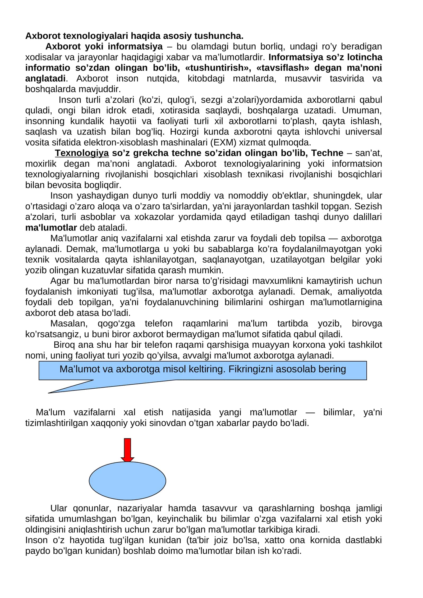 Axborot texnologiyalari haqida asosiy tushuncha 1