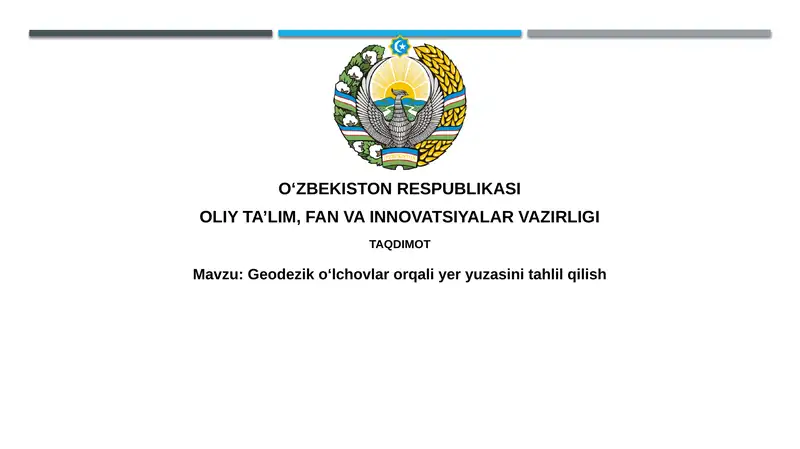Geodezik o'lchovlar orqali Yer yuzasini tahlil qilish 1