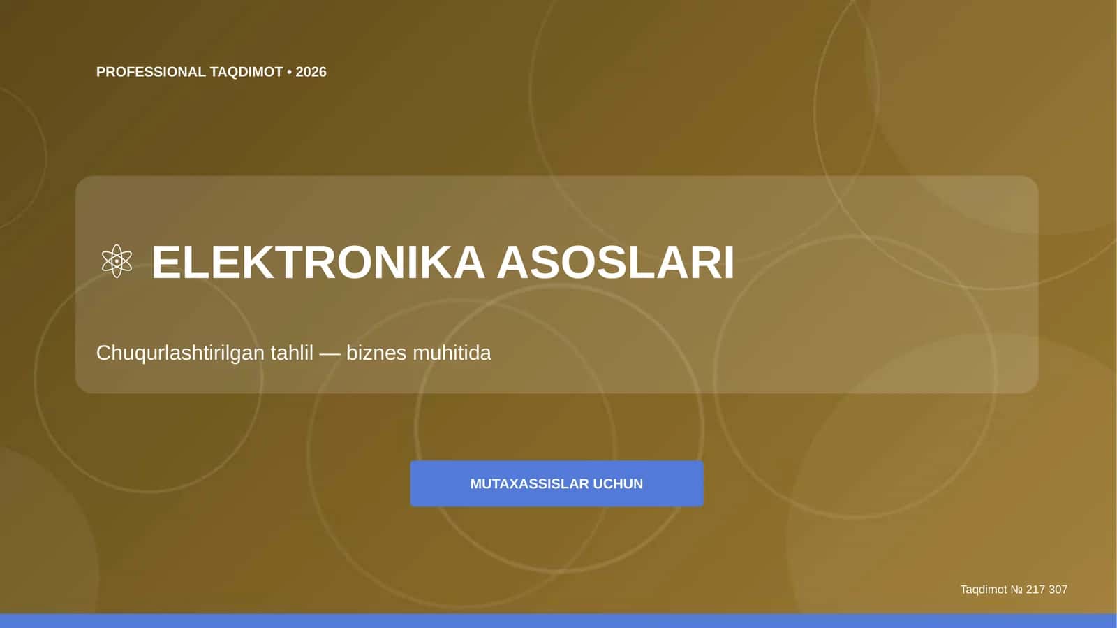 ELEKTRONIKA ASOSLARI 1