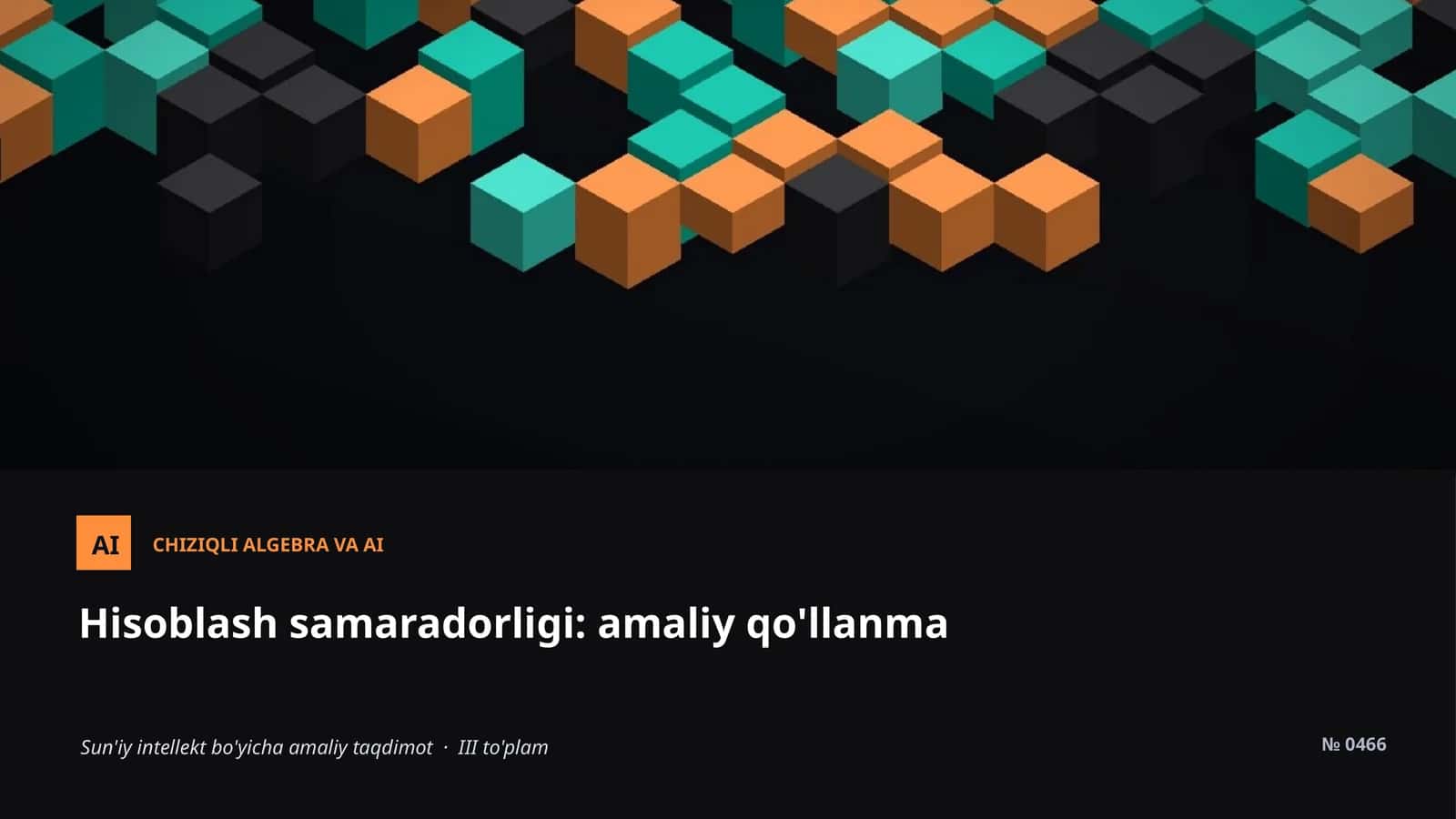 Chiziqli Algebra va AI 1