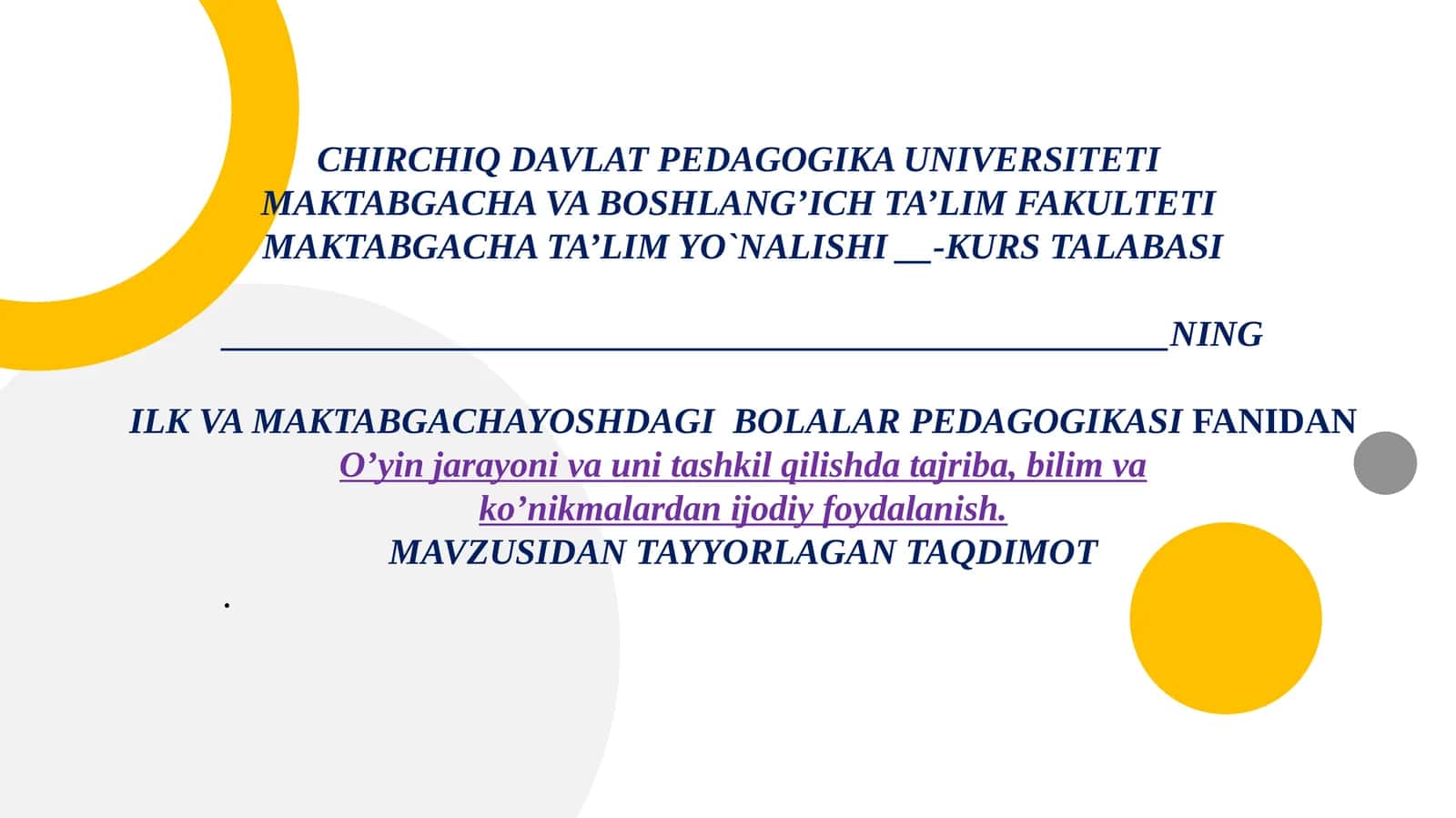 O’yin tushunchasi va uning ahamiyati 1