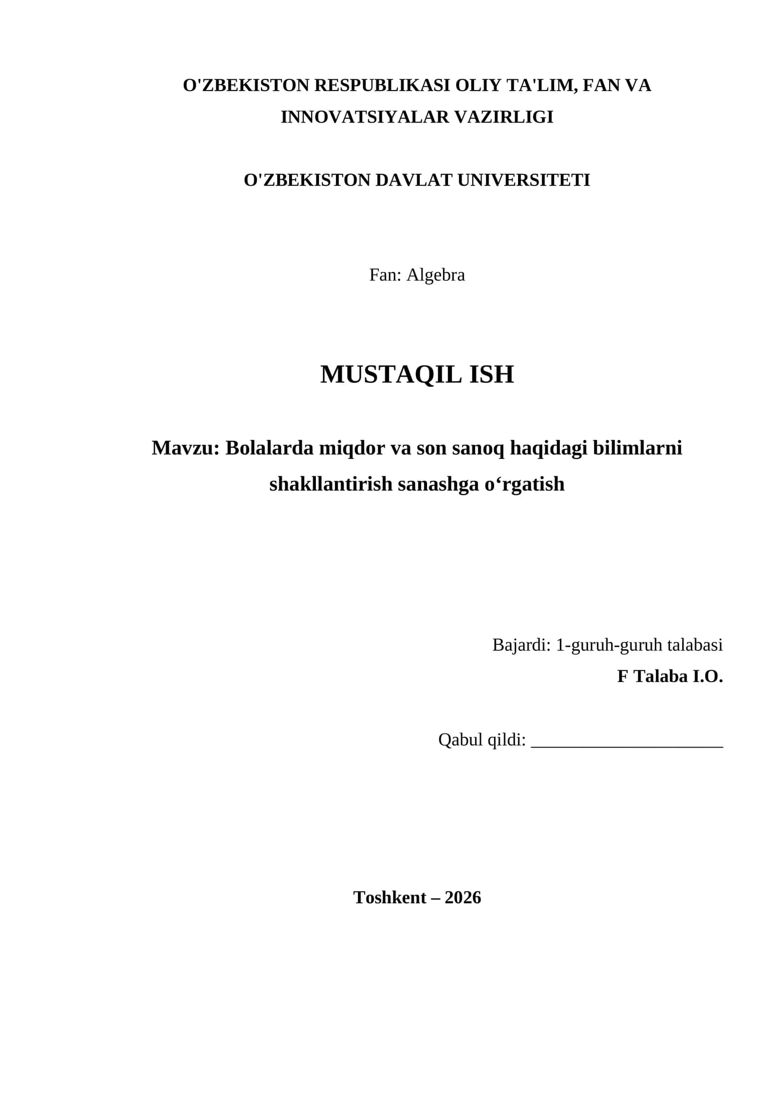Bolalarda miqdor va son sanoq haqidagi bilimlarni shakllantirish sanashga o‘rgatish 1