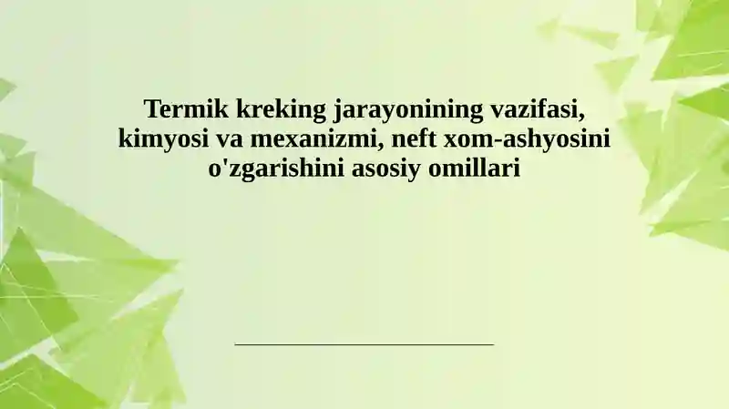 Termik kreking jarayoni