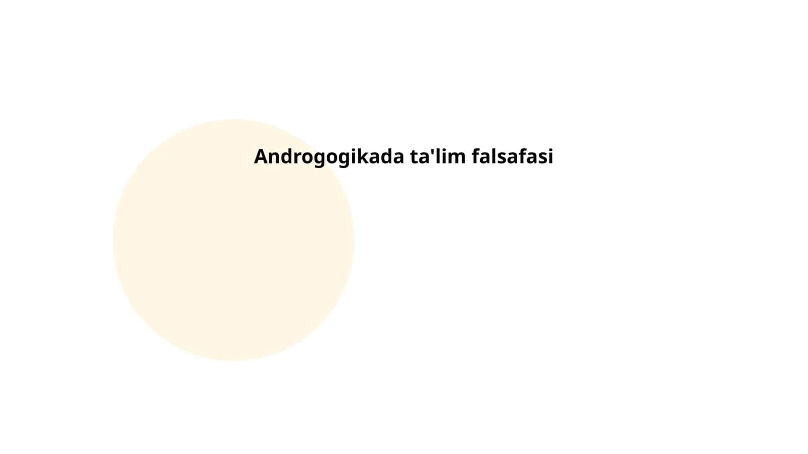 Androgogikada ta'lim falsafasi 1