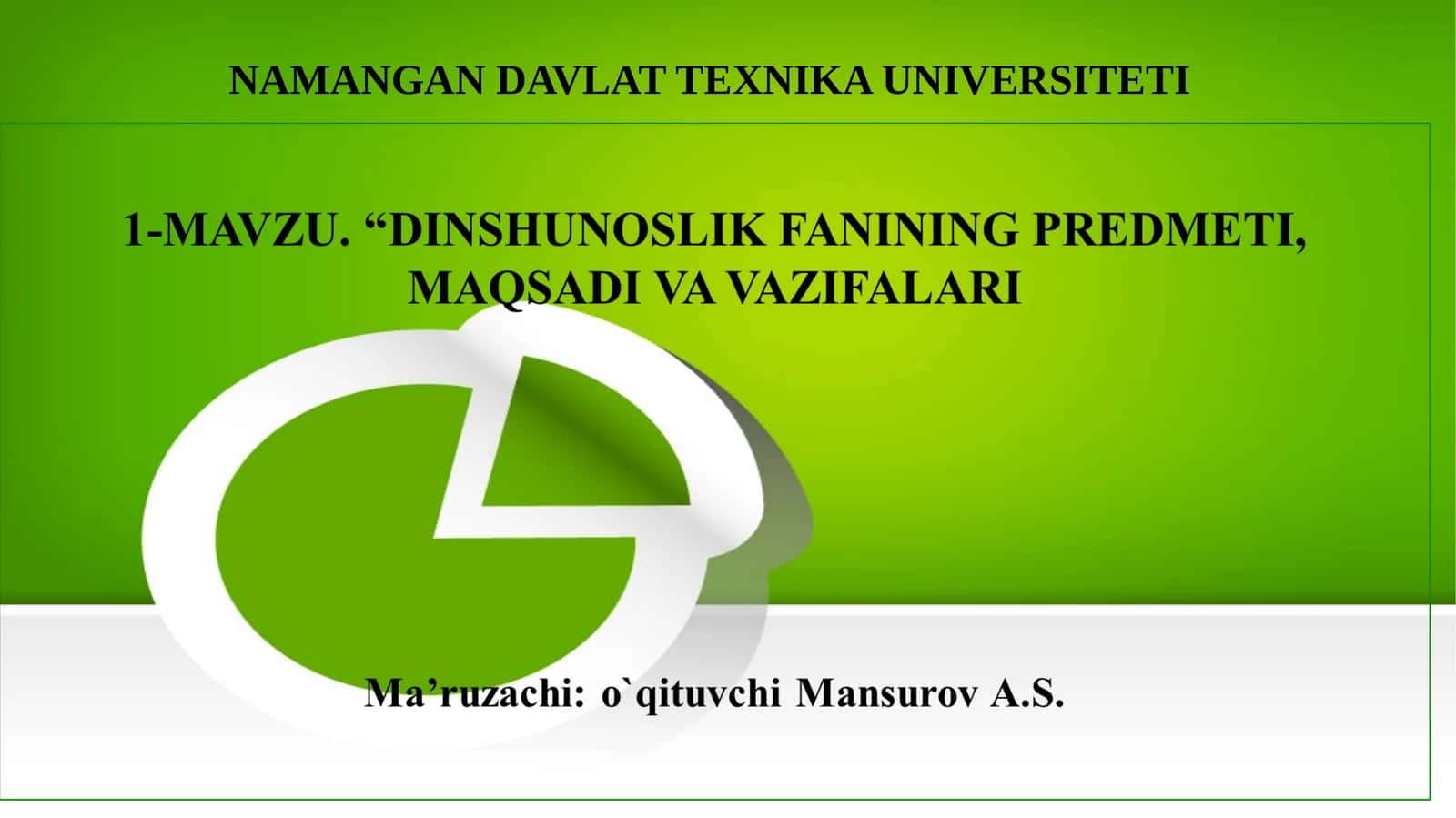 Dinshunoslik Fanining Yuzaga Kelishi 1