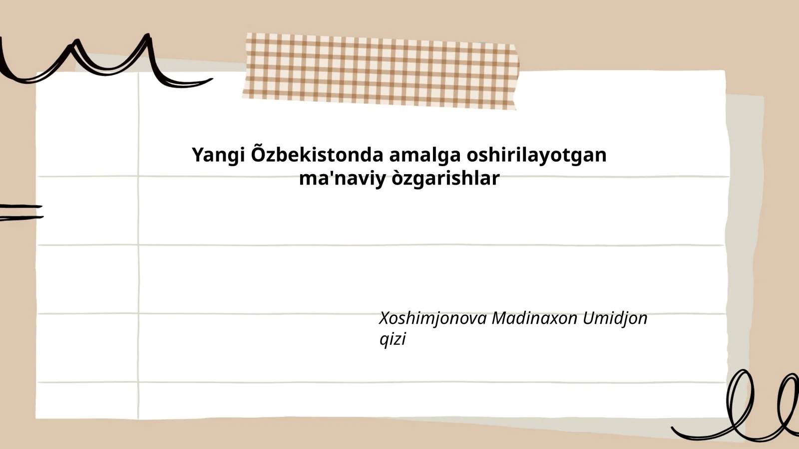 Yangi O'zbekistonda amalga oshirilayotgan ma'naviy òzgarishlar 1