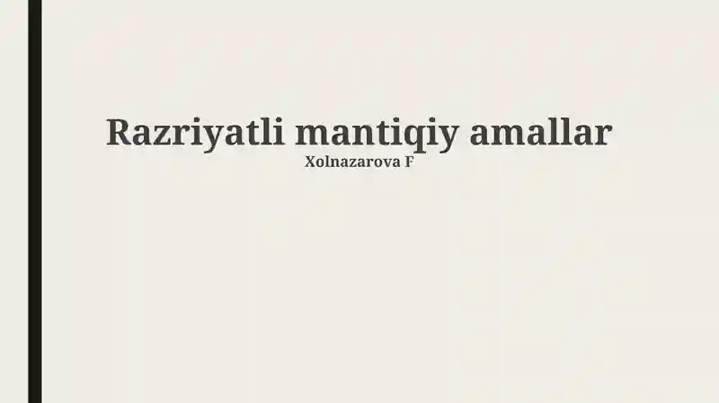 Boolean Operatsiyalari Ta'rifi
