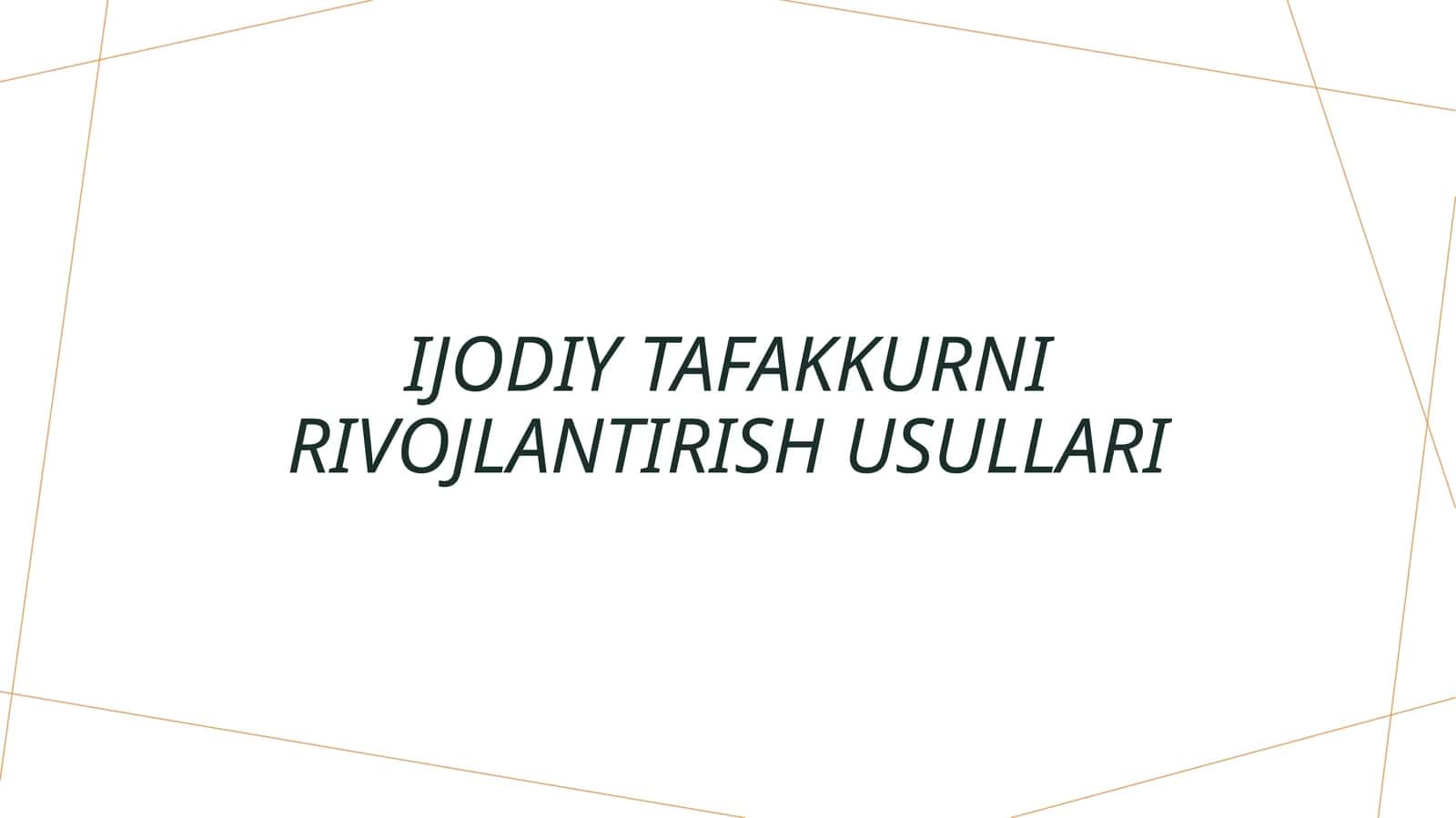 Ijodiy Tafakkur 1