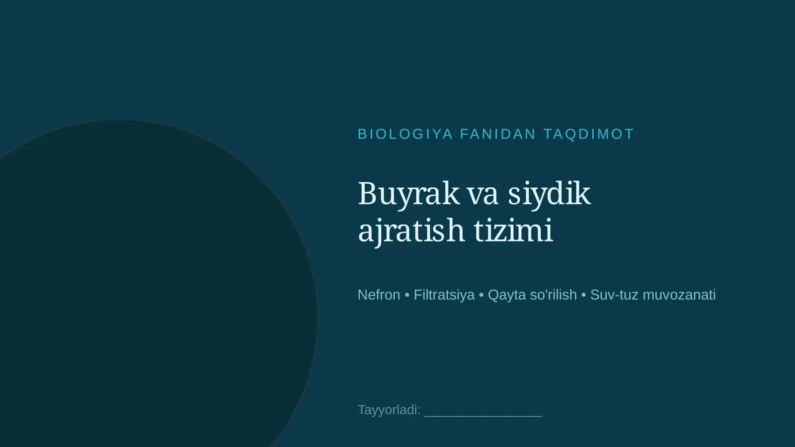 Buyrak va siydik ajratish tizimi 1