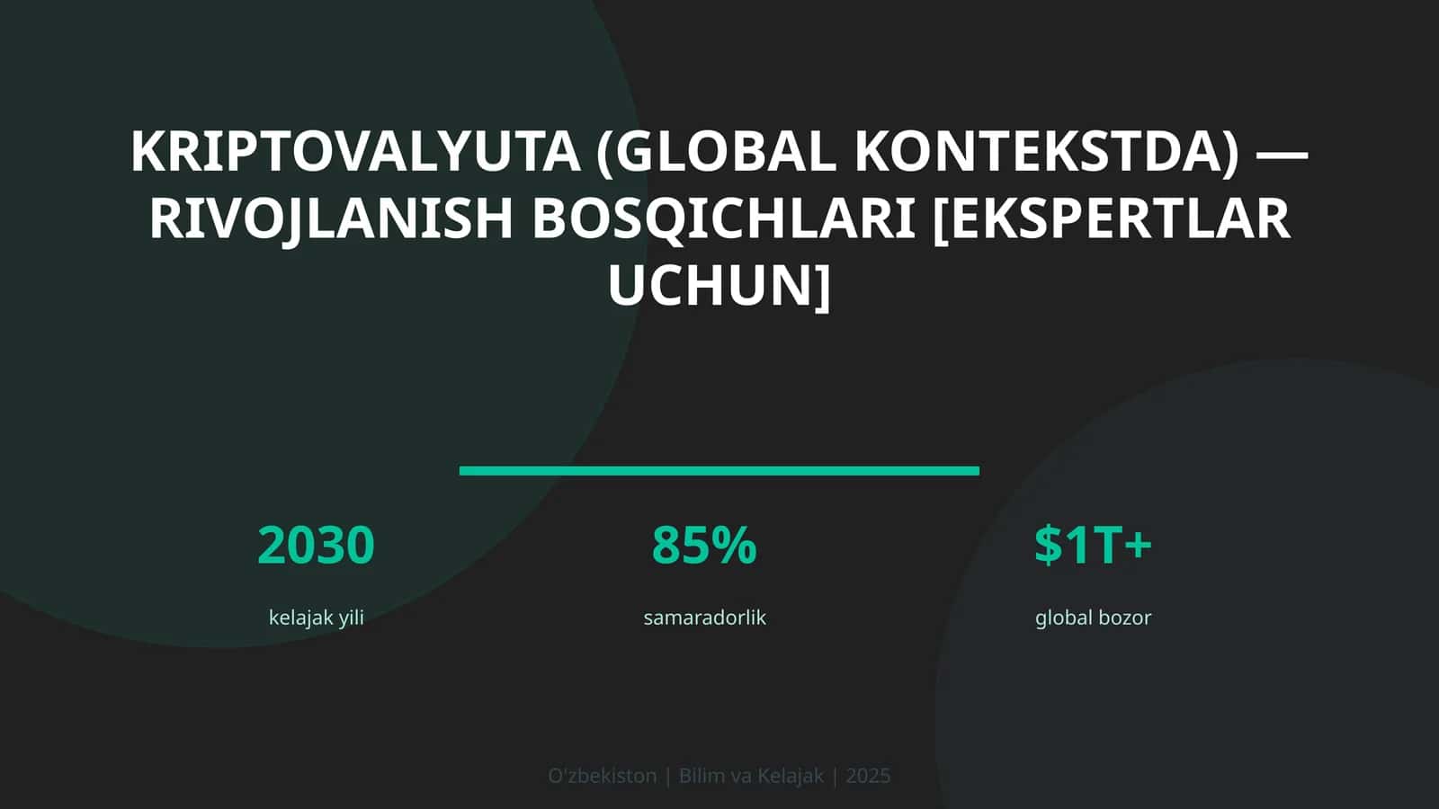 Kriptovalyuta (global kontekstda) — rivojlanish bosqichlari [ekspertlar uchun] 1